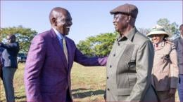 President William Ruto shares a moment with Siaya senator Oburu Oginga.